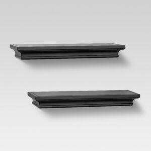 Threshold‎ - Wall Shelf Set - Black Finish - 15.75"